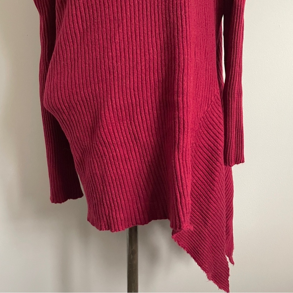 Marques Almeida Burgundy Ribbed Merino Wool Sweater - XS/S - Picture 5 of 12
